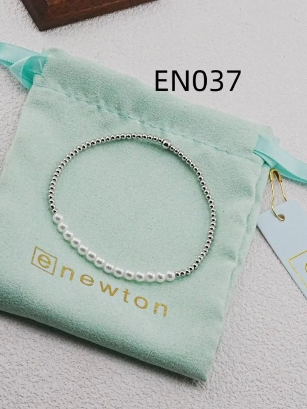 Enewton Platinum Bead & Pearl Single Bracelet